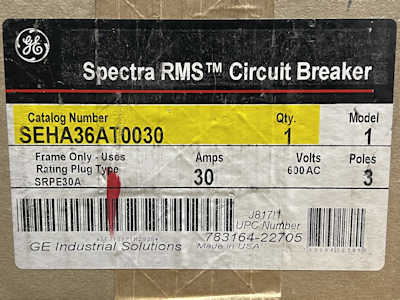 <b>General Electric - </b>SEHA36AT0030 Spectra RMS NEW