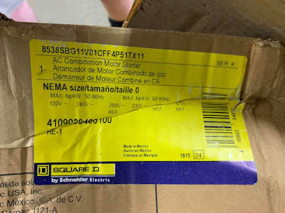 <B>Square D - </B>8538SBG11V81CFF4P51X11 Combination Motor Start