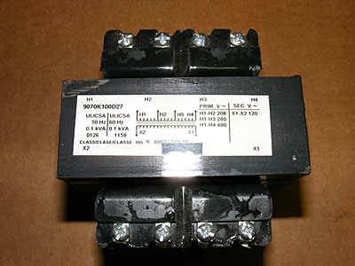 <B>Square D</B> - 9070K100D27 – 100Va Control Transformer<br>
